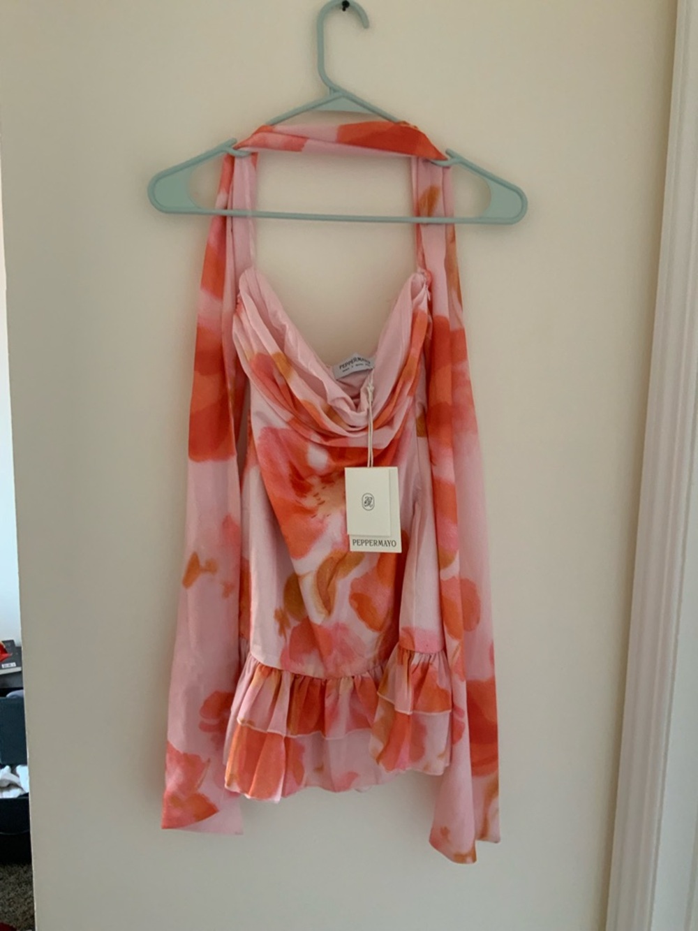 Beautiful Peppermayo strapless floral mini dress with neck scarf new with tag - Picture 5 of 7